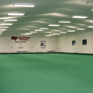 Our indoor lawn bowling green