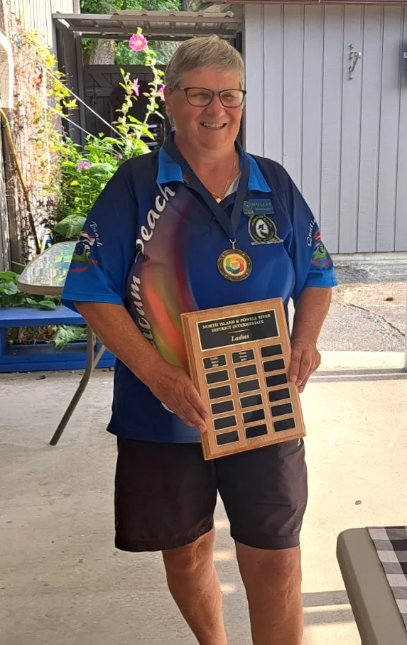 Holding up a plaque